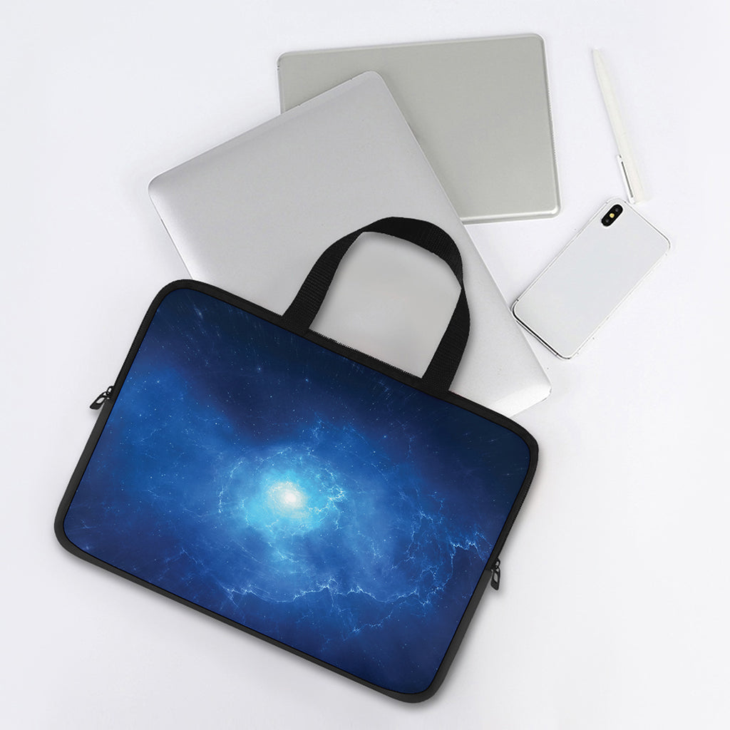 Light Blue Space Print Laptop Sleeve With Handle