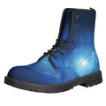 Light Blue Space Print Lace-Up Boots