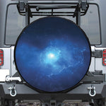 Light Blue Space Print Leather Spare Tire Cover