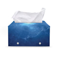Light Blue Space Print Leather Tissue Box Cover