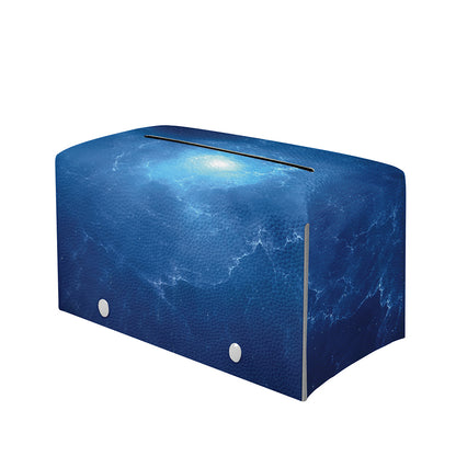 Light Blue Space Print Leather Tissue Box Cover