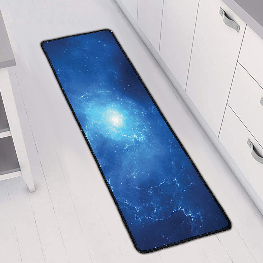 Light Blue Space Print Long Kitchen Mat