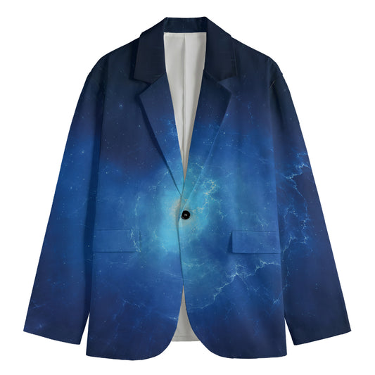 Light Blue Space Print Men's Blazer
