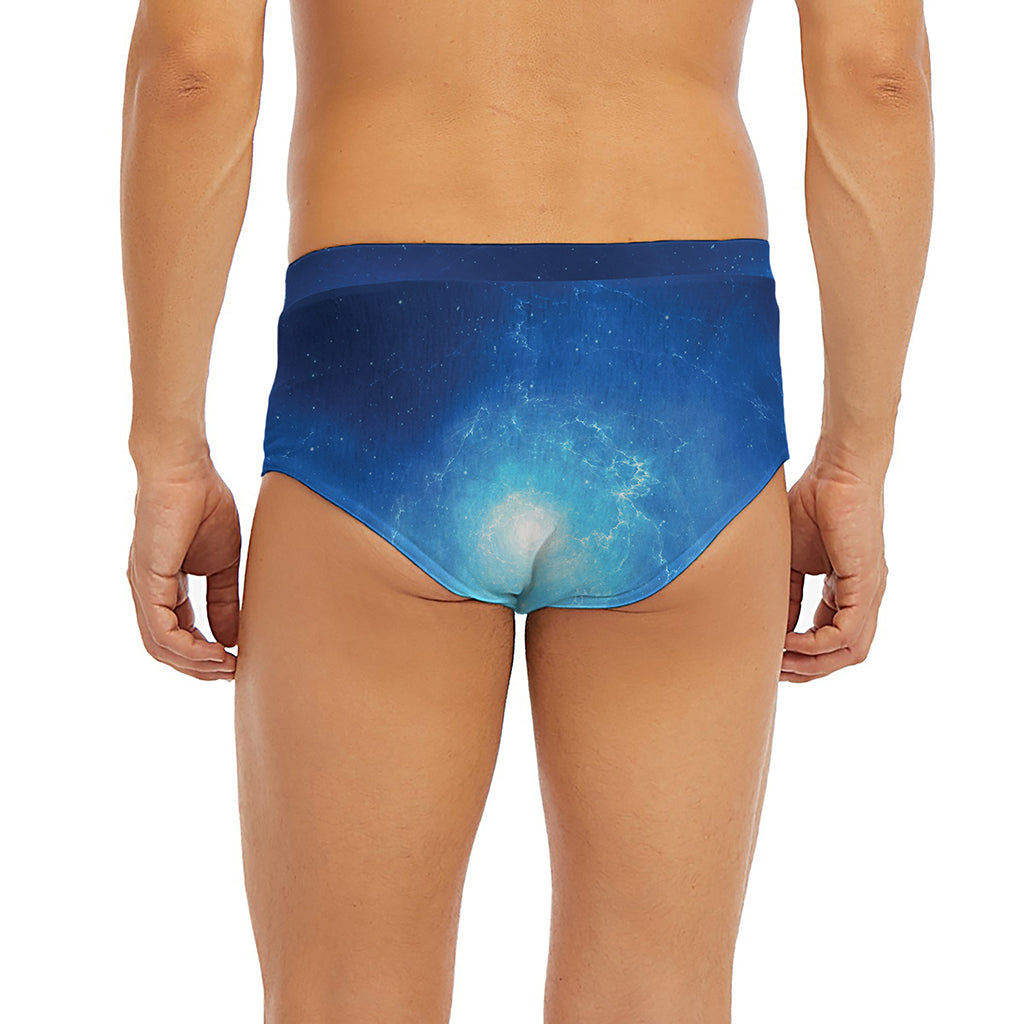 Light Blue Space Print Men's Briefs
