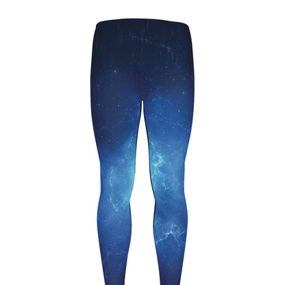 Light Blue Space Print Men's leggings