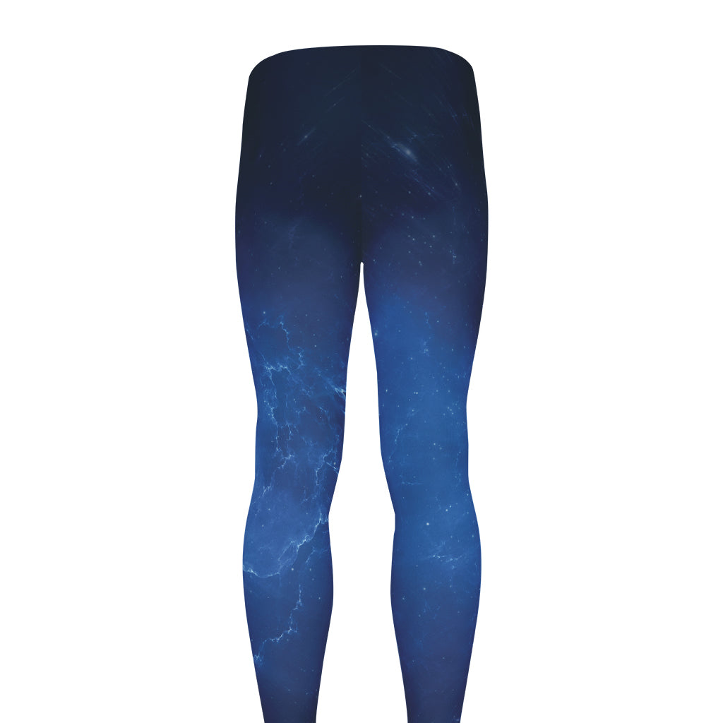 Light Blue Space Print Men's leggings