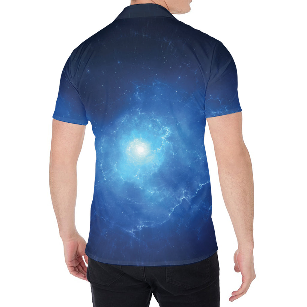 Light Blue Space Print Men's Shirt