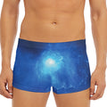 Light Blue Space Print Men's Short Boxer Briefs