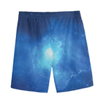 Light Blue Space Print Men's Sports Shorts