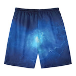 Light Blue Space Print Men's Swim Trunks