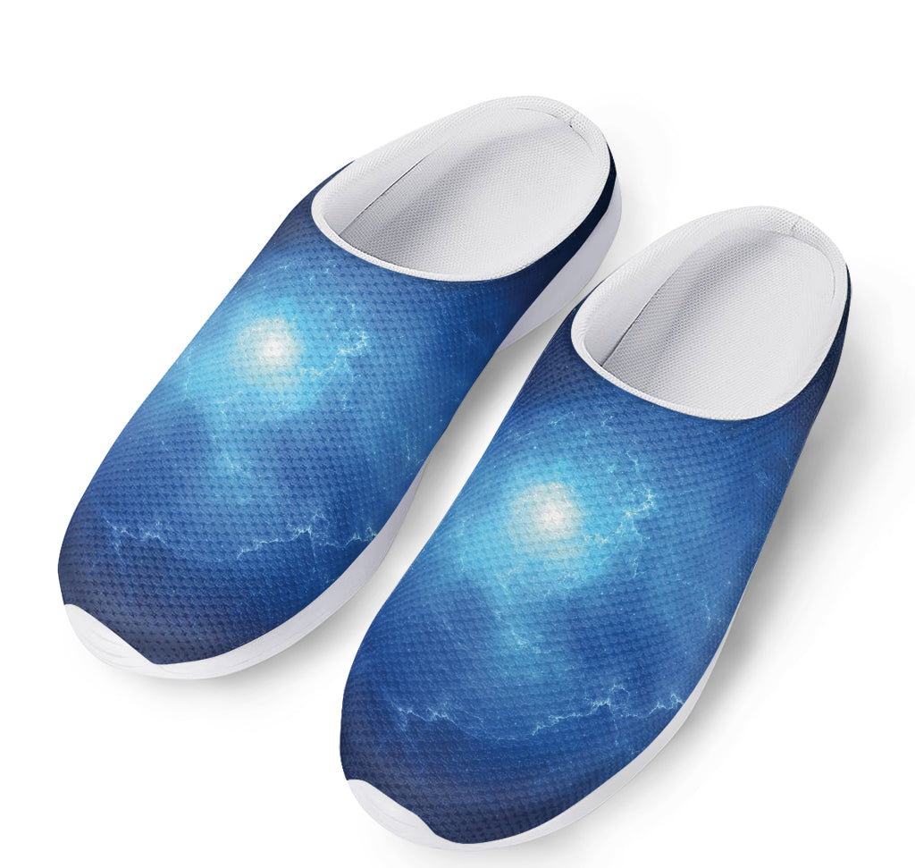 Light Blue Space Print Mesh Casual Shoes