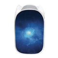 Light Blue Space Print Mesh Laundry Hamper
