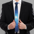 Light Blue Space Print Necktie
