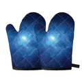 Light Blue Space Print Oven Mitts