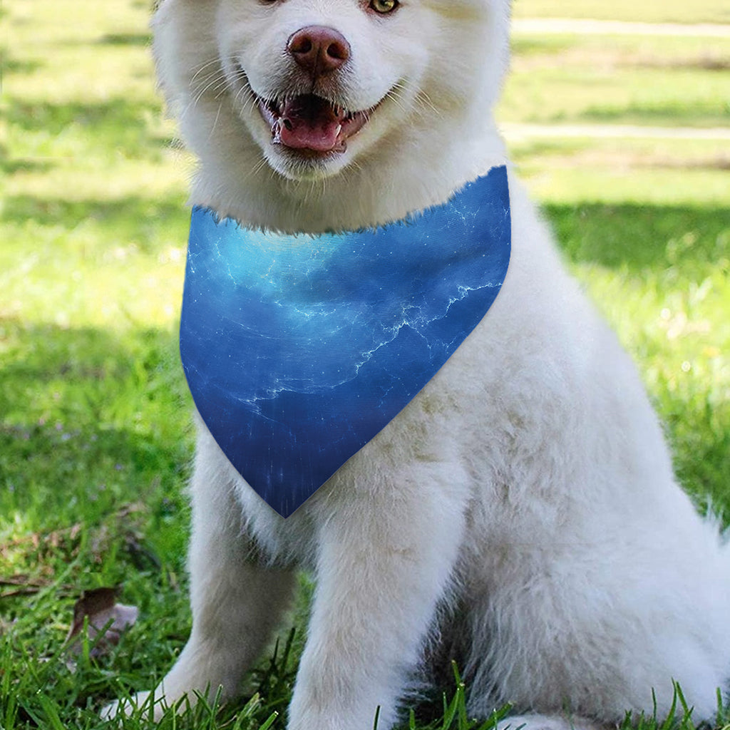 Light Blue Space Print Over The Collar Dog Bandana