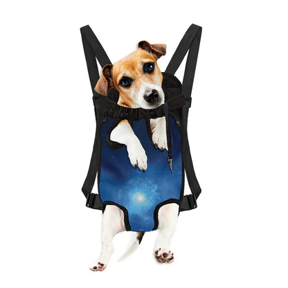 Light Blue Space Print Pet Carrier Backpack