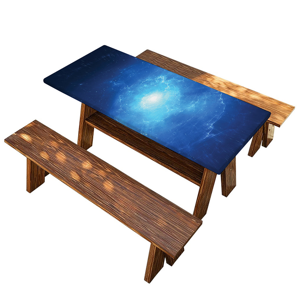 Light Blue Space Print Picnic Table Cover