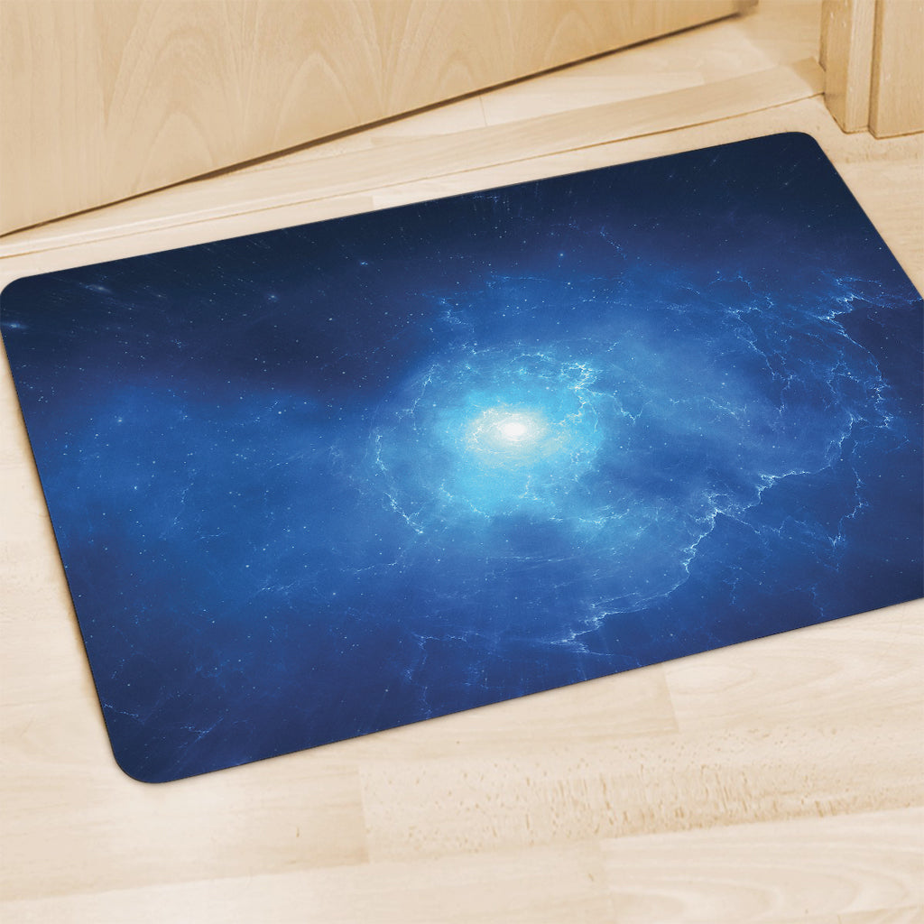 Light Blue Space Print Polyester Doormat