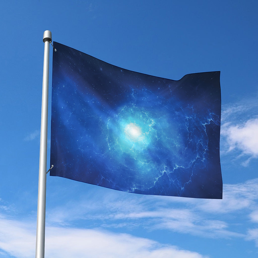Light Blue Space Print Polyester Flag
