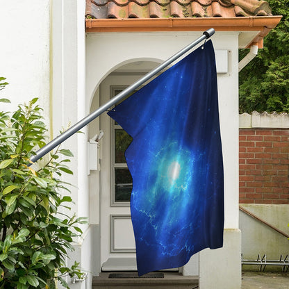 Light Blue Space Print Polyester Flag