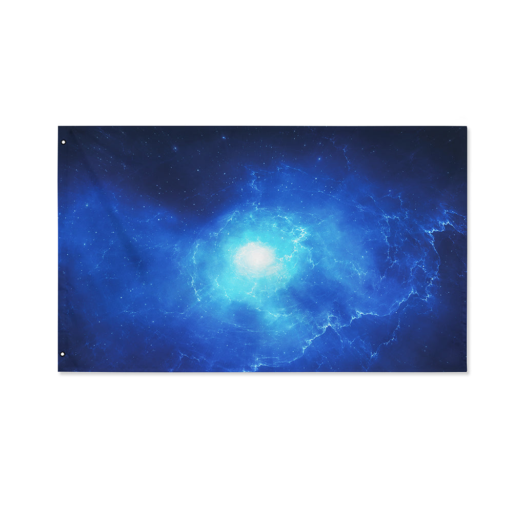Light Blue Space Print Polyester Flag