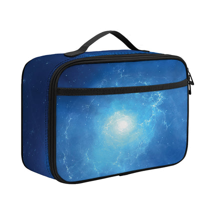Light Blue Space Print Portable Lunch Bag