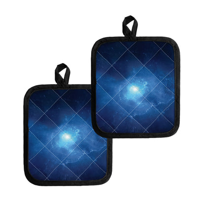 Light Blue Space Print Pot Holders