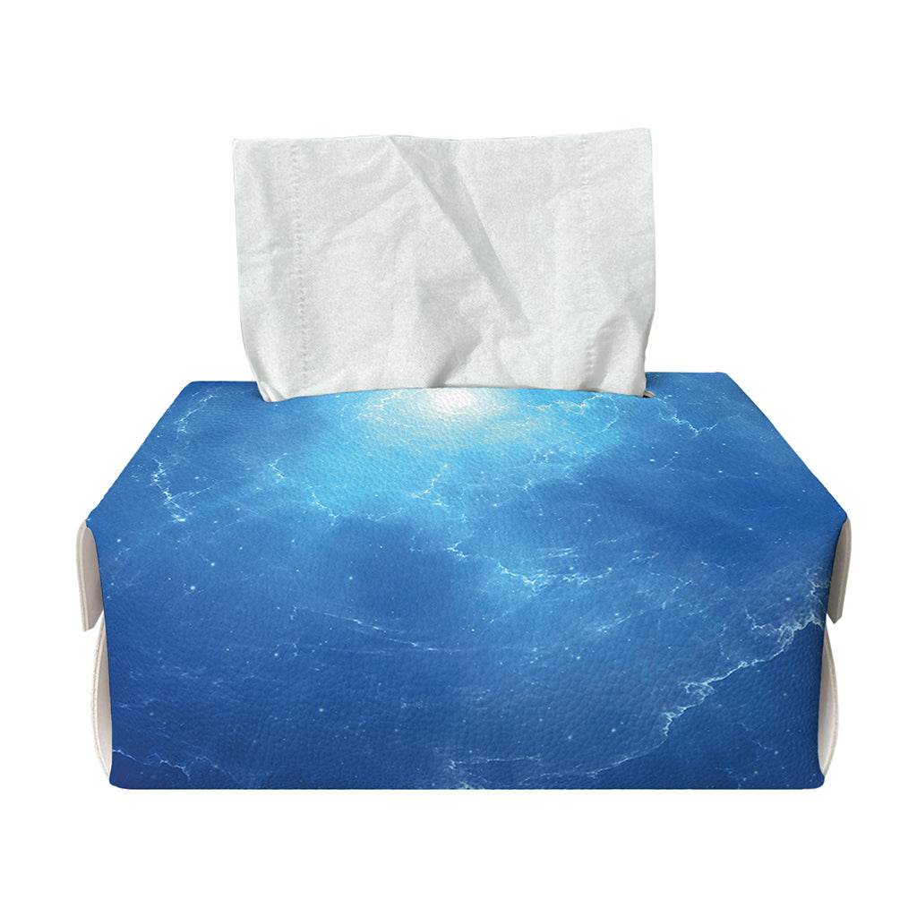 Light Blue Space Print Rectangle Tissue Box Cover