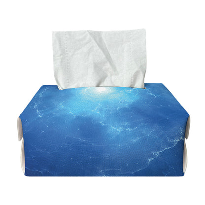 Light Blue Space Print Rectangle Tissue Box Cover