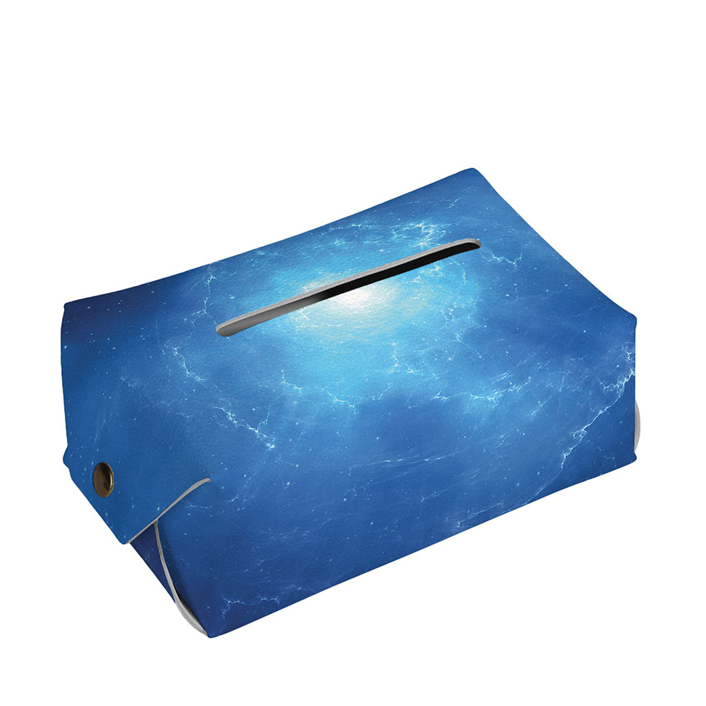 Light Blue Space Print Rectangle Tissue Box Cover
