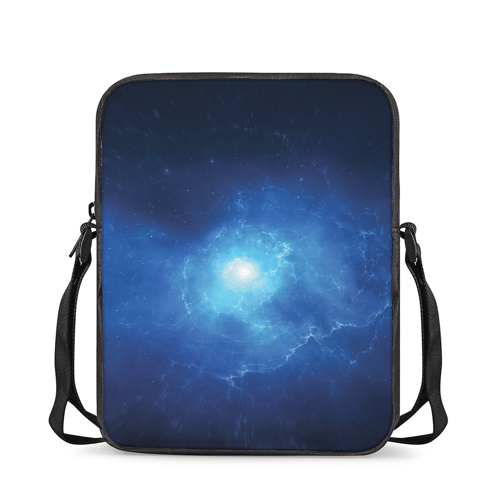 Light Blue Space Print Rectangular Crossbody Bag