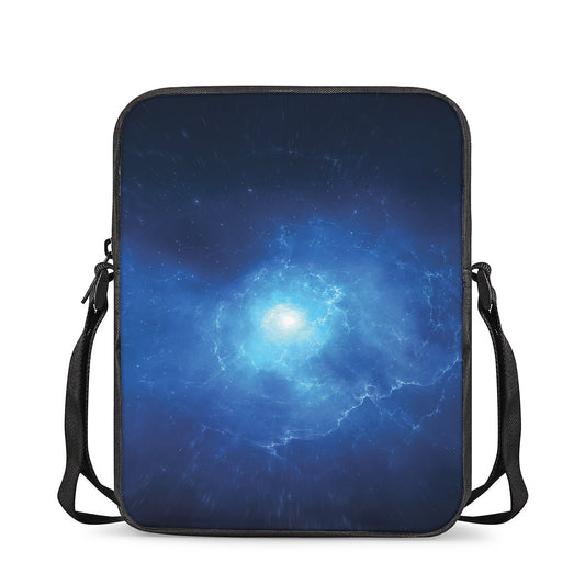 Light Blue Space Print Rectangular Crossbody Bag