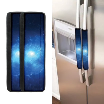 Light Blue Space Print Refrigerator Handle Covers
