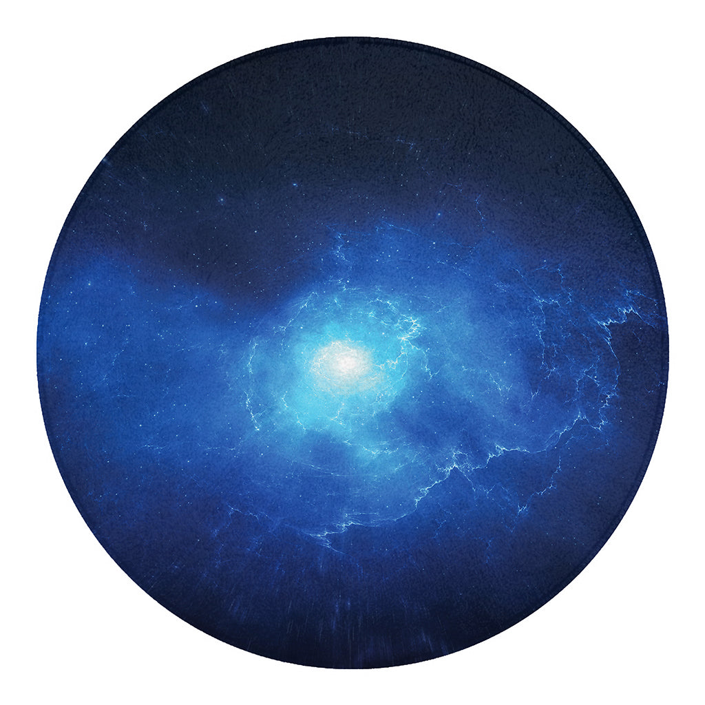 Light Blue Space Print Round Blanket