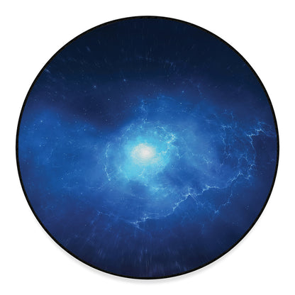 Light Blue Space Print Round Floor Mat