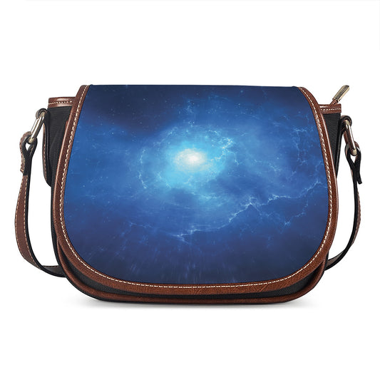 Light Blue Space Print Saddle Bag