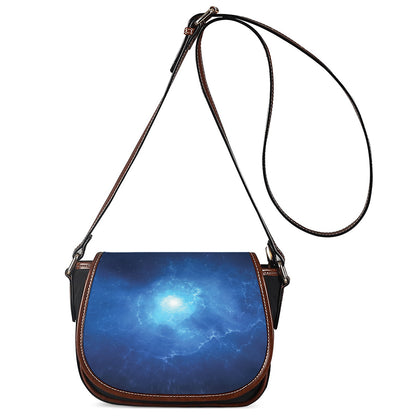 Light Blue Space Print Saddle Bag