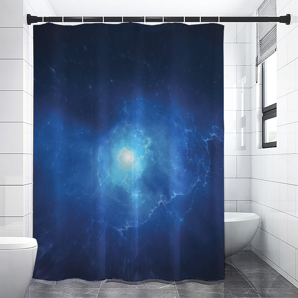 Light Blue Space Print Shower Curtain