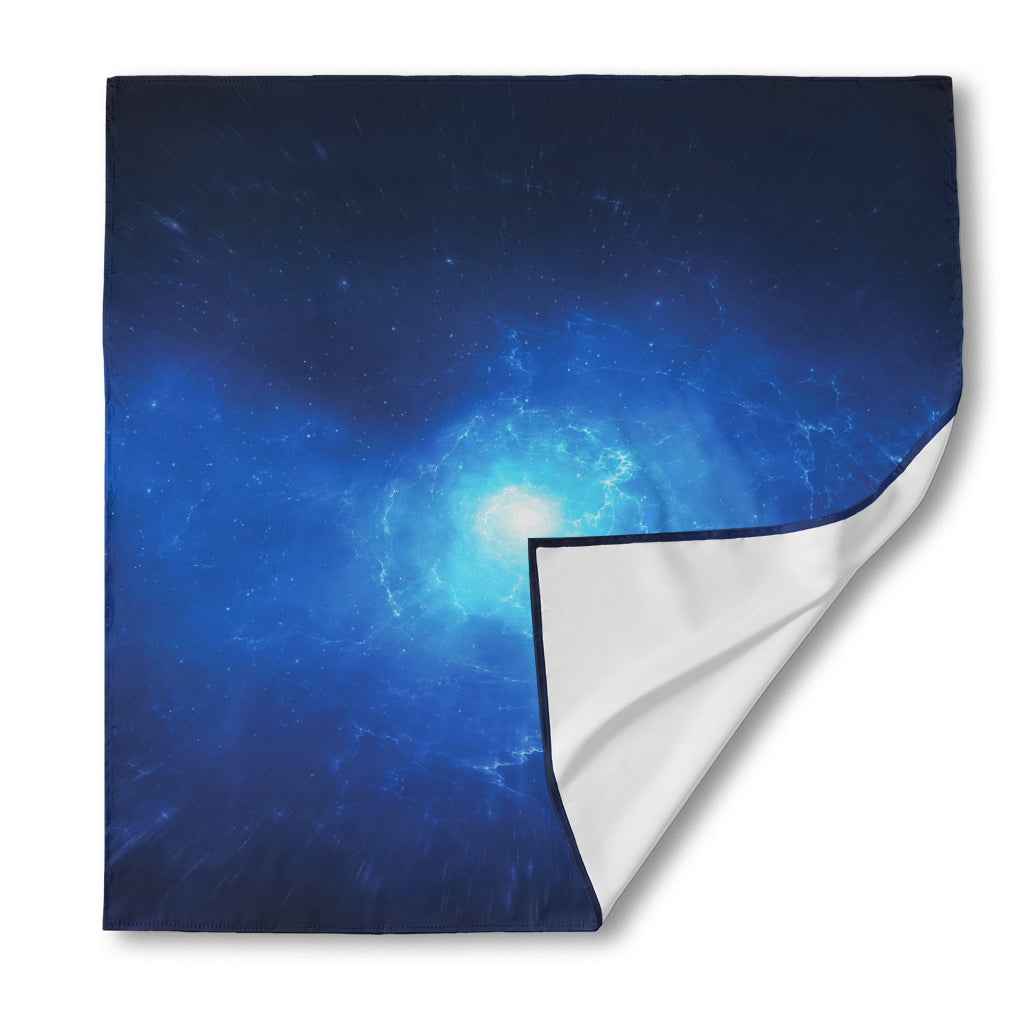 Light Blue Space Print Silk Bandana