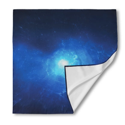 Light Blue Space Print Silk Bandana