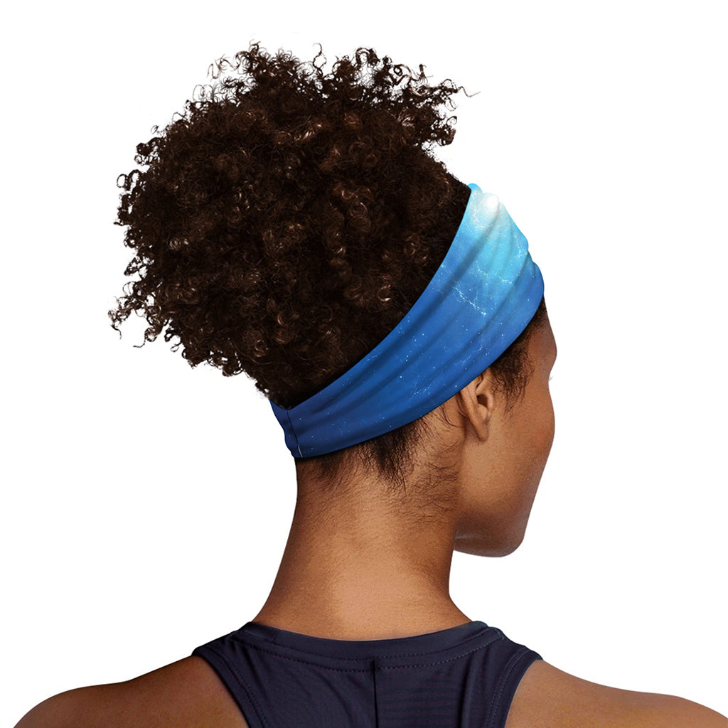 Light Blue Space Print Sports Headband