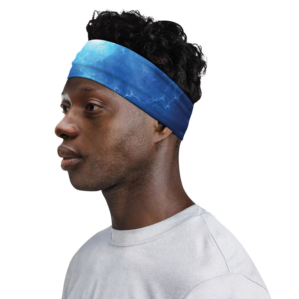 Light Blue Space Print Sports Headband
