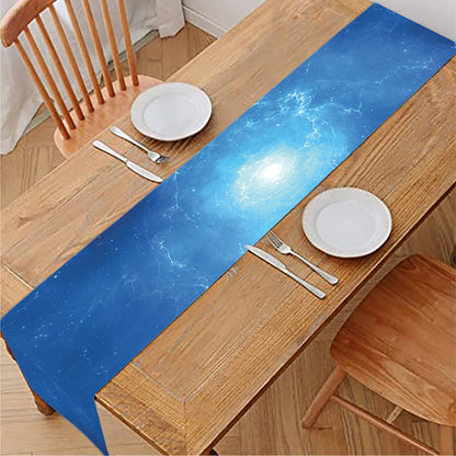 Light Blue Space Print Table Runner