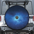 Light Blue Space Print Tire Cover With Camera Hole