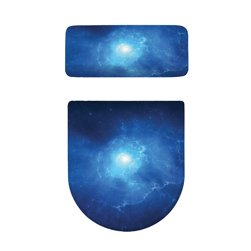 Light Blue Space Print Toilet Lid And Tank Cover Set