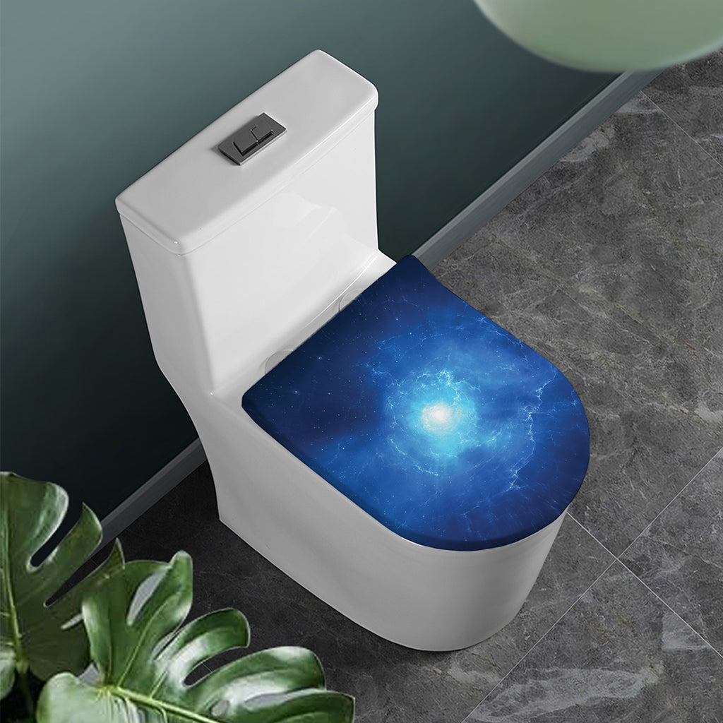 Light Blue Space Print Toilet Lid Cover