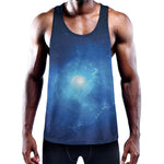 Light Blue Space Print Training Tank Top