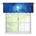Light Blue Space Print Window Valance
