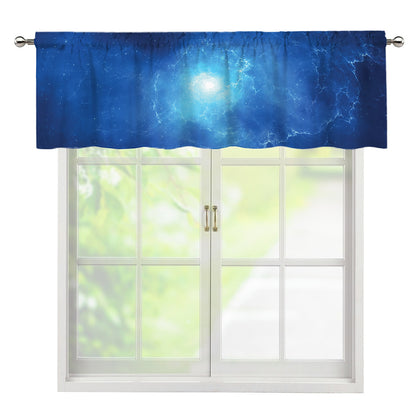 Light Blue Space Print Window Valance