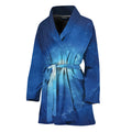 Light Blue Space Print Women's Bathrobe